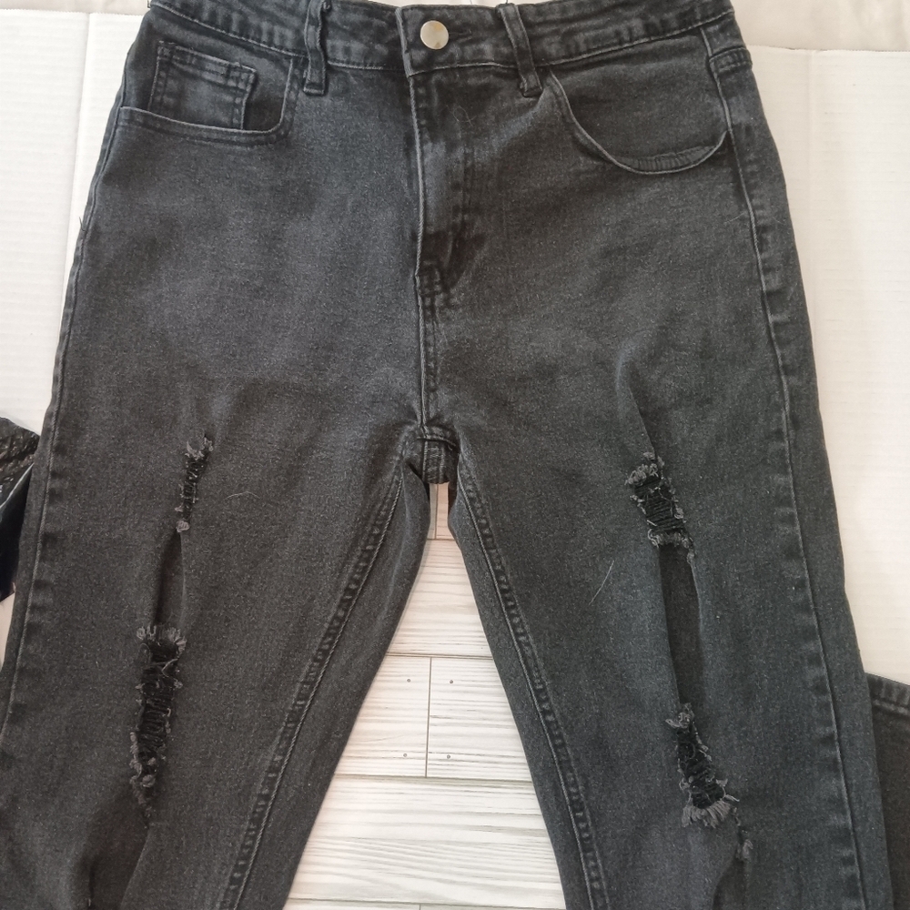 Mens Size Medium Shein Black Jeans grunge legs